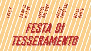 Festa di tesseramento Lato B - Arci Milano 2019/2020