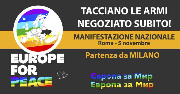 Manifestazione nazionale per la Pace – Partenza da Milano